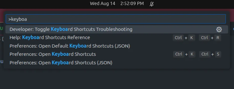 keyboard troubleshoot option