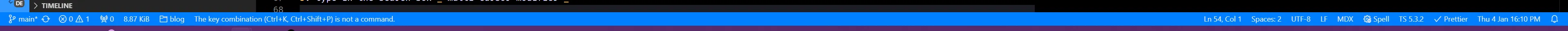 Key binding in vs code status bar